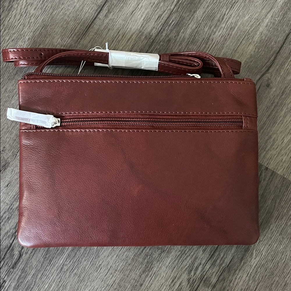 Burgundy Leather Crossbody Bag